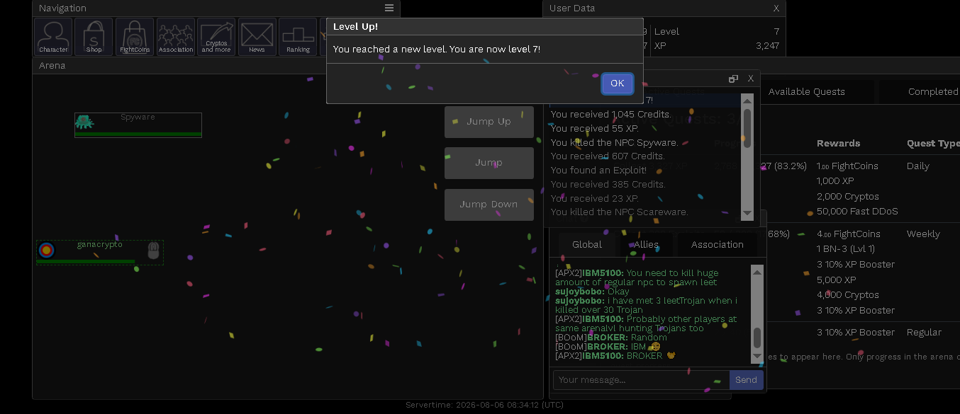 Nivel 7 alcanzado en Clickfight